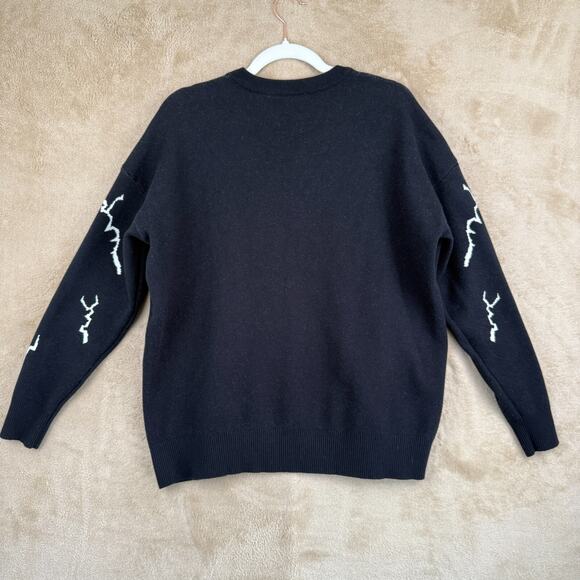 Solo Leveling Statue of God Sweater Mens M Black Knit Gothic Anime Dark Academia - Picture 4 of 8